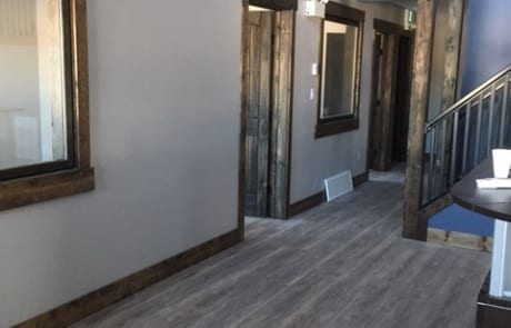 Newly installed hardwood flooring